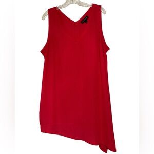 Lane Bryant Red Asymmetrical Tank Top